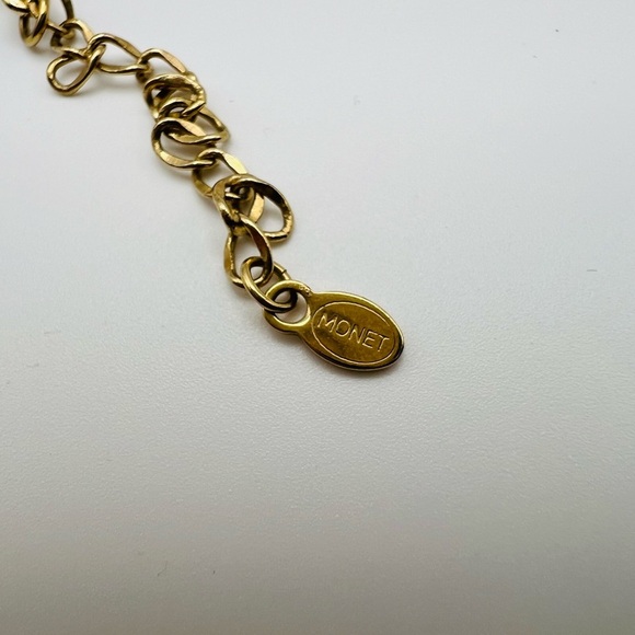 Monet Goldtone Mixed Stone Bead Necklace Vintage - Picture 4 of 5